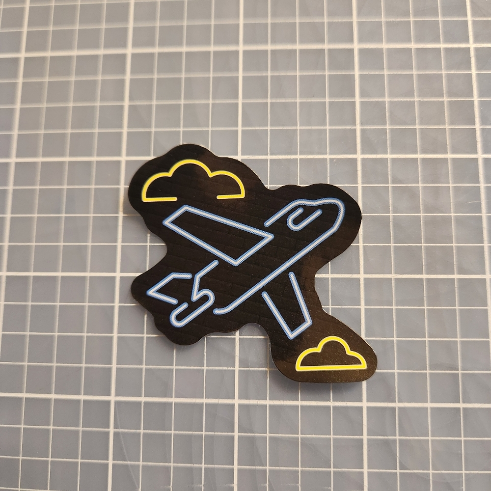 10/$10 Sticker Neon Cartoon Graffiti Vibrant Colors Airplane